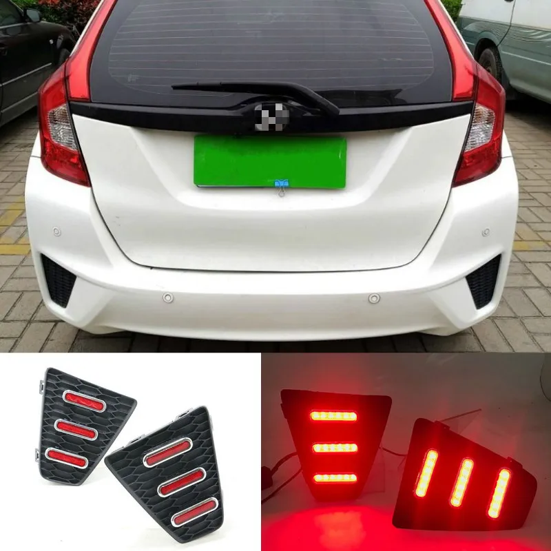 

1pair For Honda Jazz FIT 2014 2015 2016 2017 Multi-functions Car LED Rear Fog Lamp Brake Light Turn Signal Light Reverse Lamp