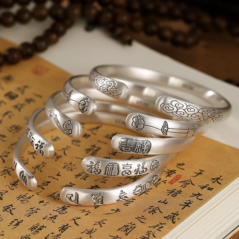 ★bracelets for men and women to restore ancient ways six words lotus xiangyun everyone lucky jewelry bracelet openings