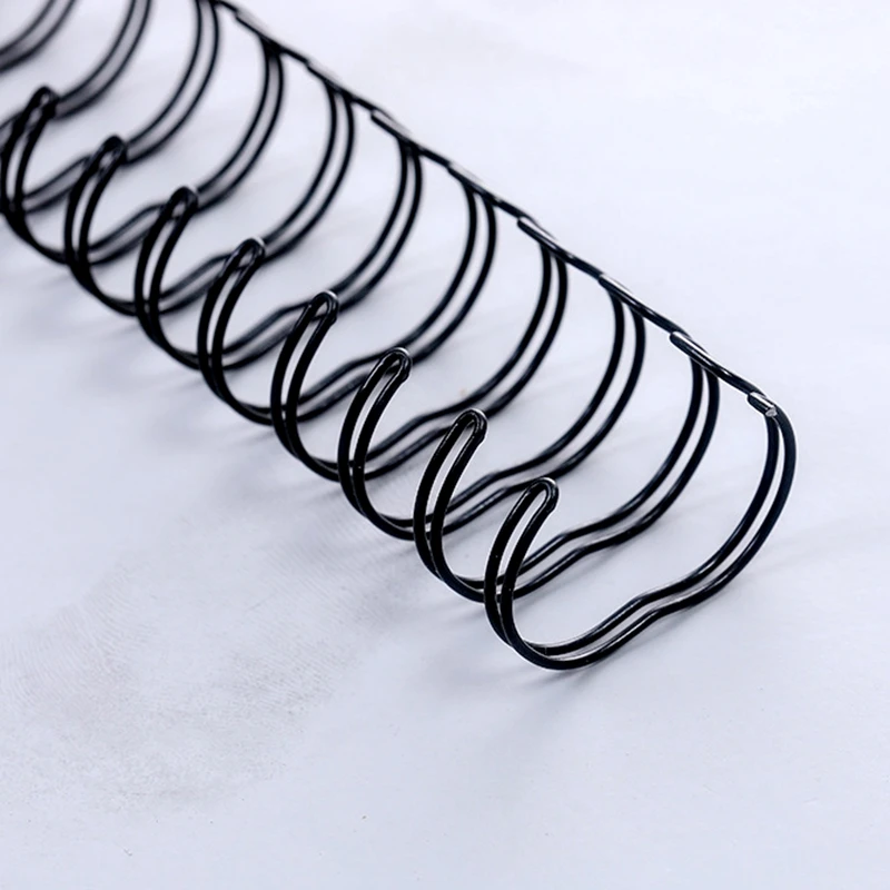 8PCS/LOT Black A4 3:1/2:1 Pitch 1/4"-1-3/4"(6.4-44.4mm) OY Double Coil Double Loop Wire Calendar Binding Comb Binding Wire Rings