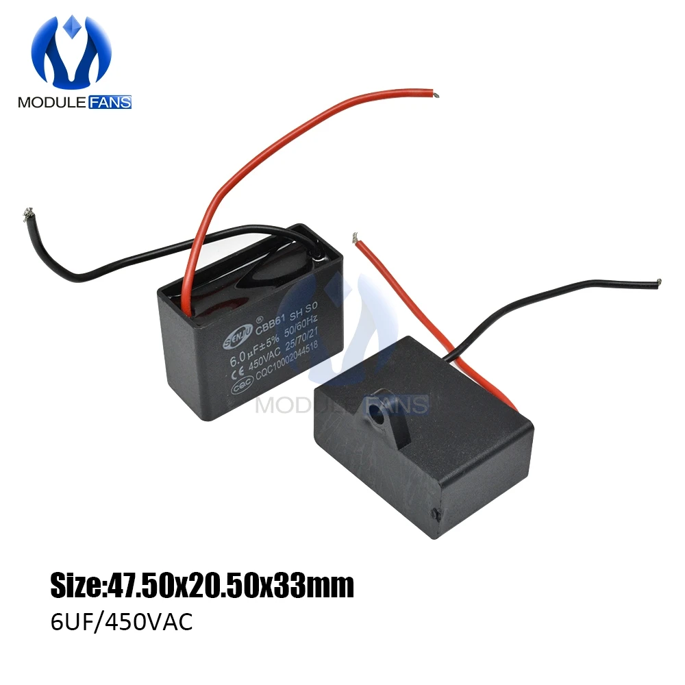 CBB61 AC Motor Speed Run Capacitor Fan Refrigerator Start Capacitor Terminal Ceiling Fan CBB Motor Running Rectangle Capacitor
