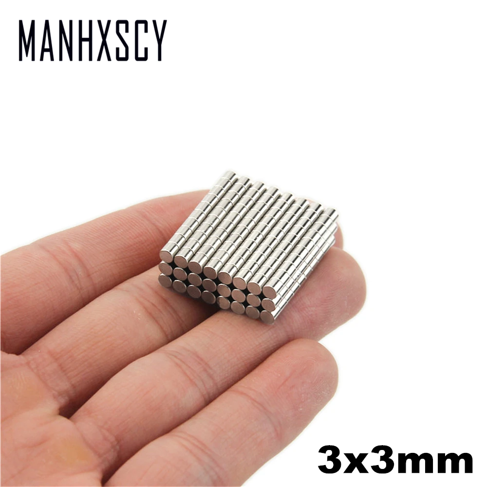 

Retail Wholesale 5000pcs 3mm x 3mm Disc Rare Earth Neodymium Super Strong Magnets N35 Craft Model magnet 3x3mm