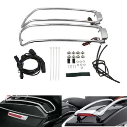 Motorcycle Saddlebag Lid Rail Guard LED Brake Light For Harley Touring Road Electra Street Glide FLHR FLHTC FLHX FLTR 2014-2024