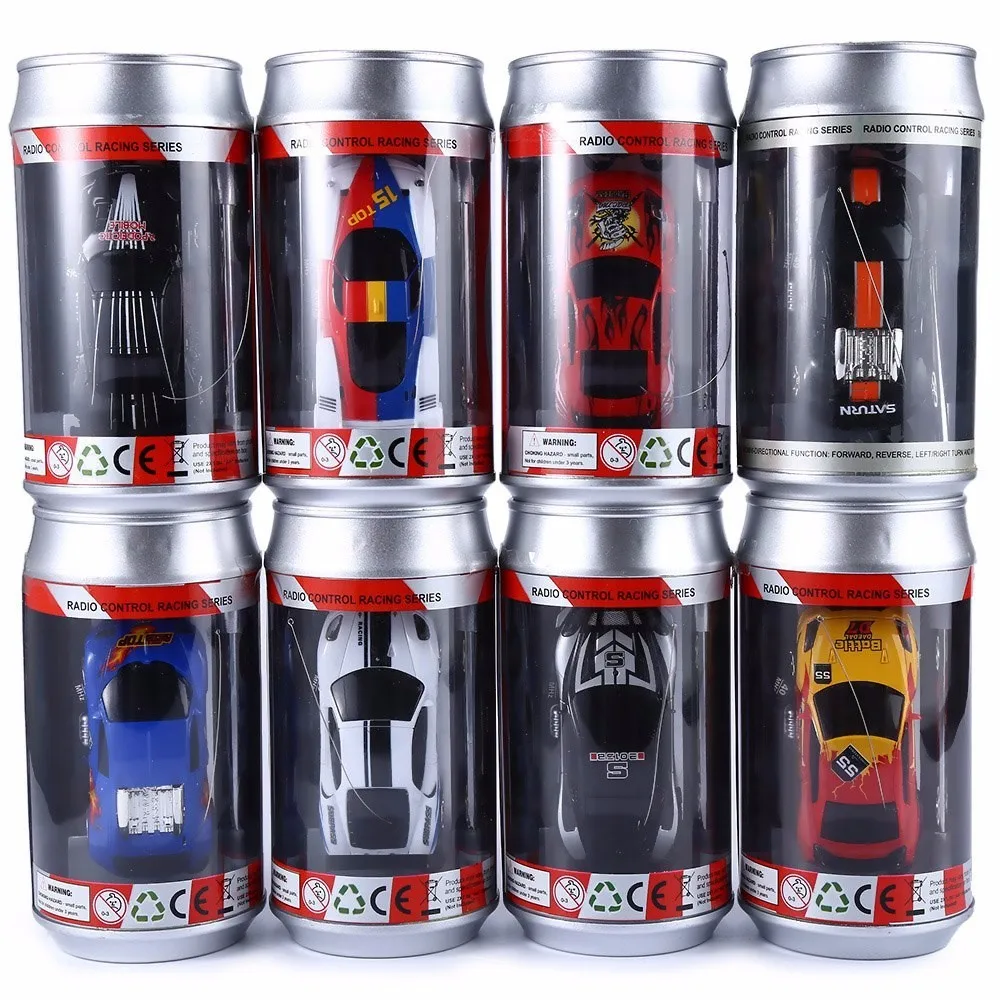 Multicolor Coke Can Mini Speed Sport Car RC Radio Remote Control Vehicle Micro Racing Car Toy Gift For Child-random indoor racer