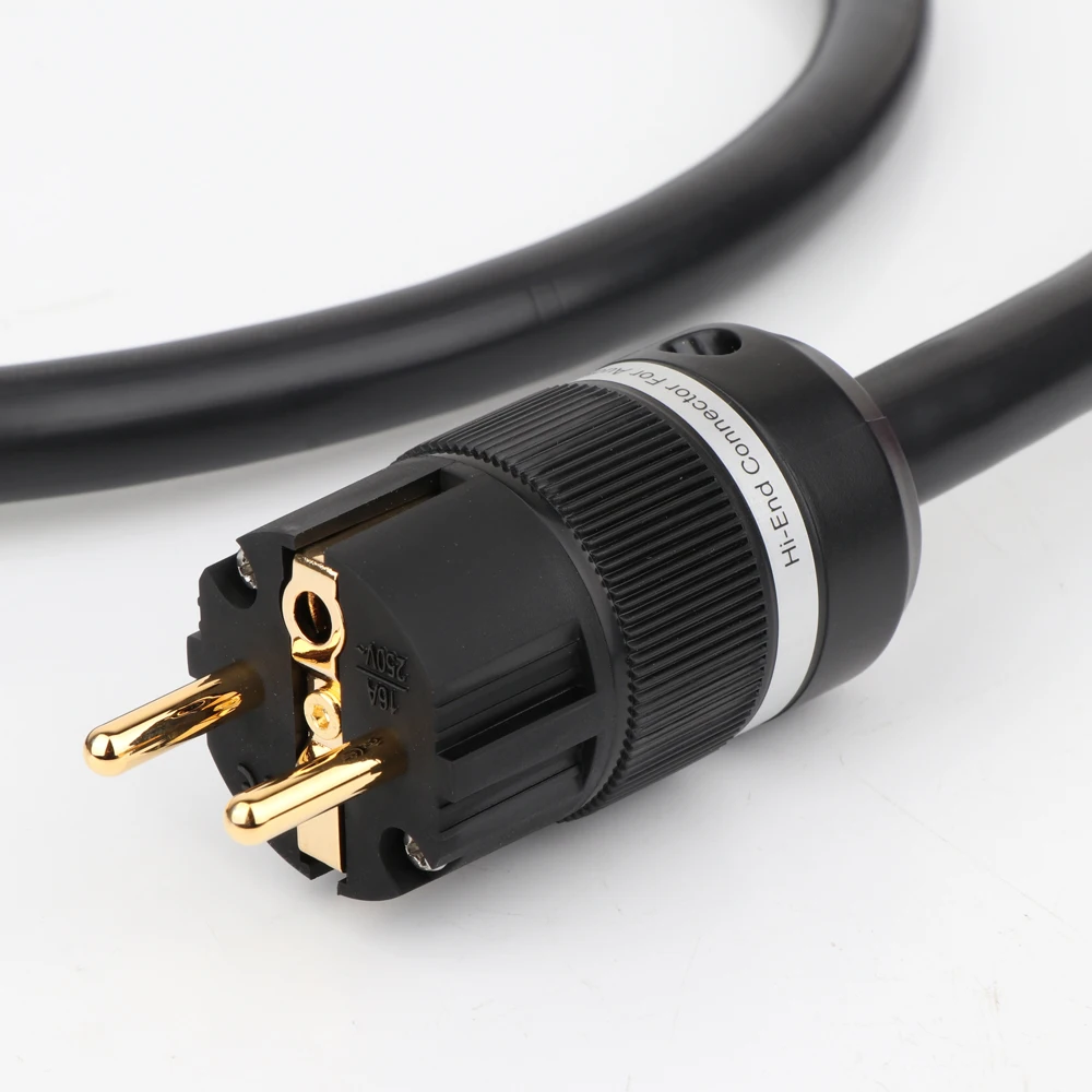 Monosaudio P901 cable de alimentación EUR de cobre de alta apagado múltiple, cable de alimentación de CA estándar Schuko de cobre puro cables de alimentación europeos