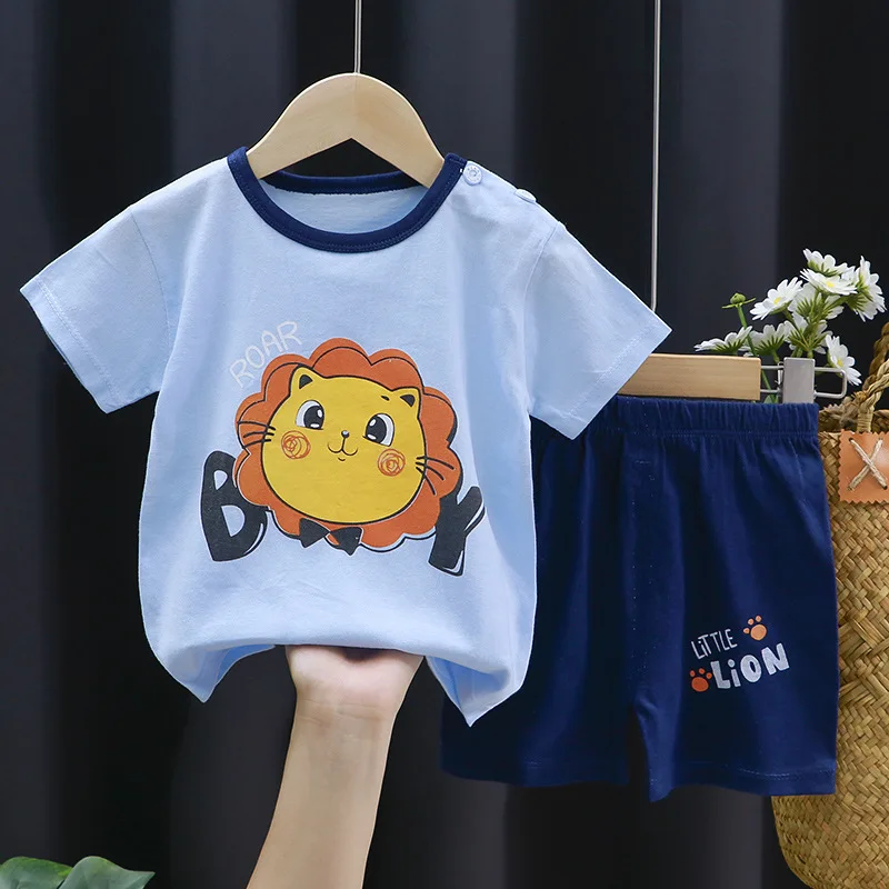 New Summer Baby Girl Clothes Cute Children's Cotton Children's Clothing Girls Tops + Shorts 2 Sets Kids Clothes Set For Girls