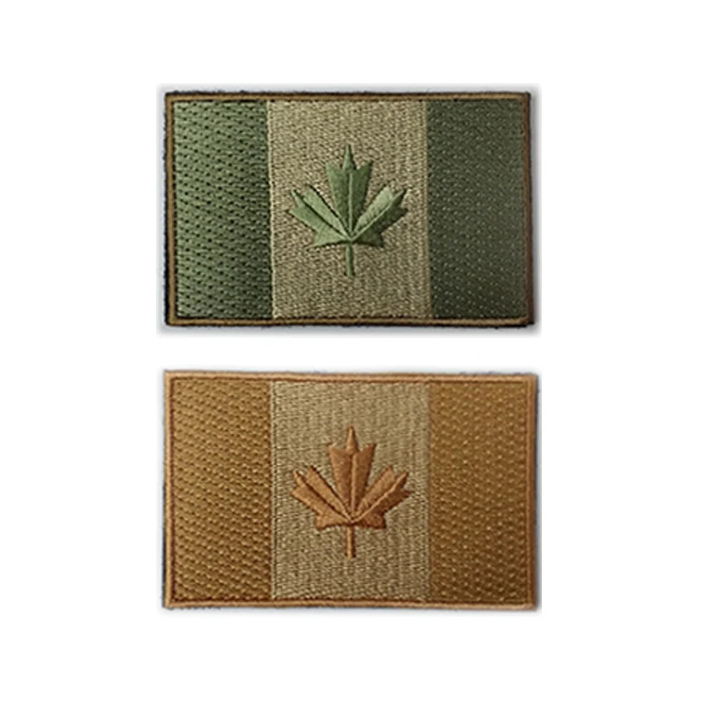 Parche bordado bandera Canadá – Hoja de arce 3D para uniforme táctico - imagen 2