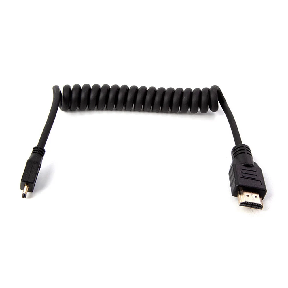 Lanparte High Speed HDMI 2.0 Micro to Standard HDMI Soft Coiled Cable 4K / 60P 8 Bit for DSLR SLR Camera Monitor