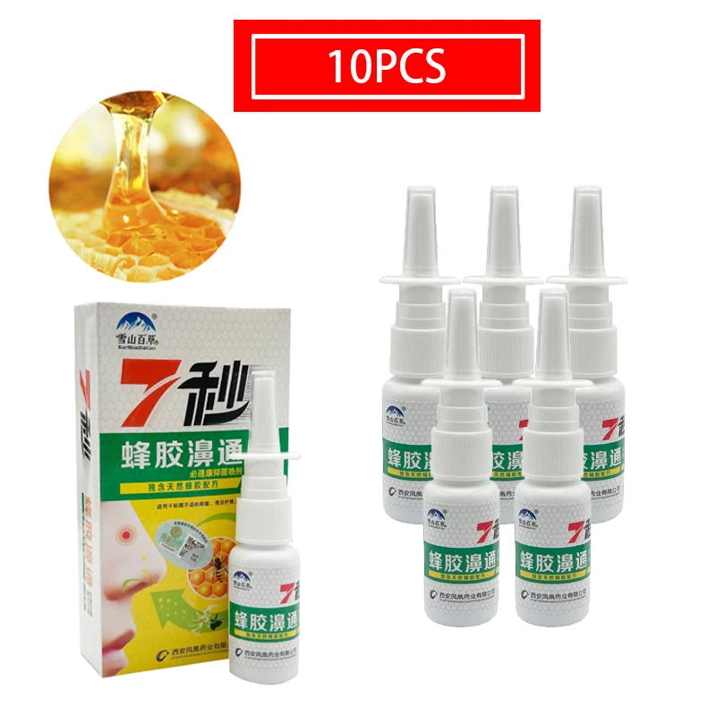 5-10Pcs 7 Seconden Propolis Neus Spray Chinese Pure Natuurlijke Kruiden Neusdruppels Te Verlichten Rhinitis En Overbelast neus Gezondheidszorg