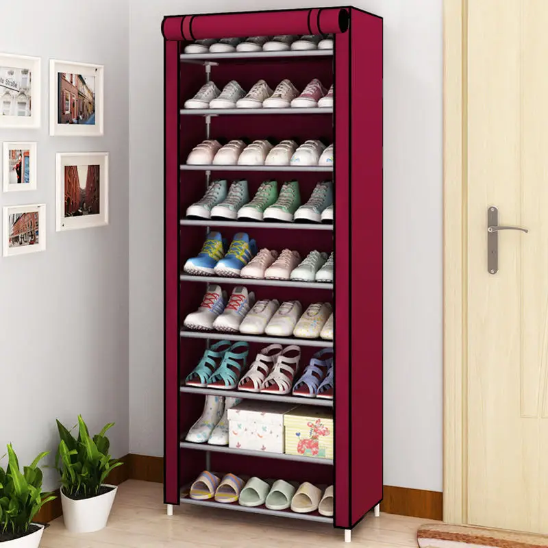 Multilayer Shoe Cabinet Vertical Space Saving Nonwoven Shoes Shelf Organizer Simple Combination Stand Holder Entryway Shoe Rack