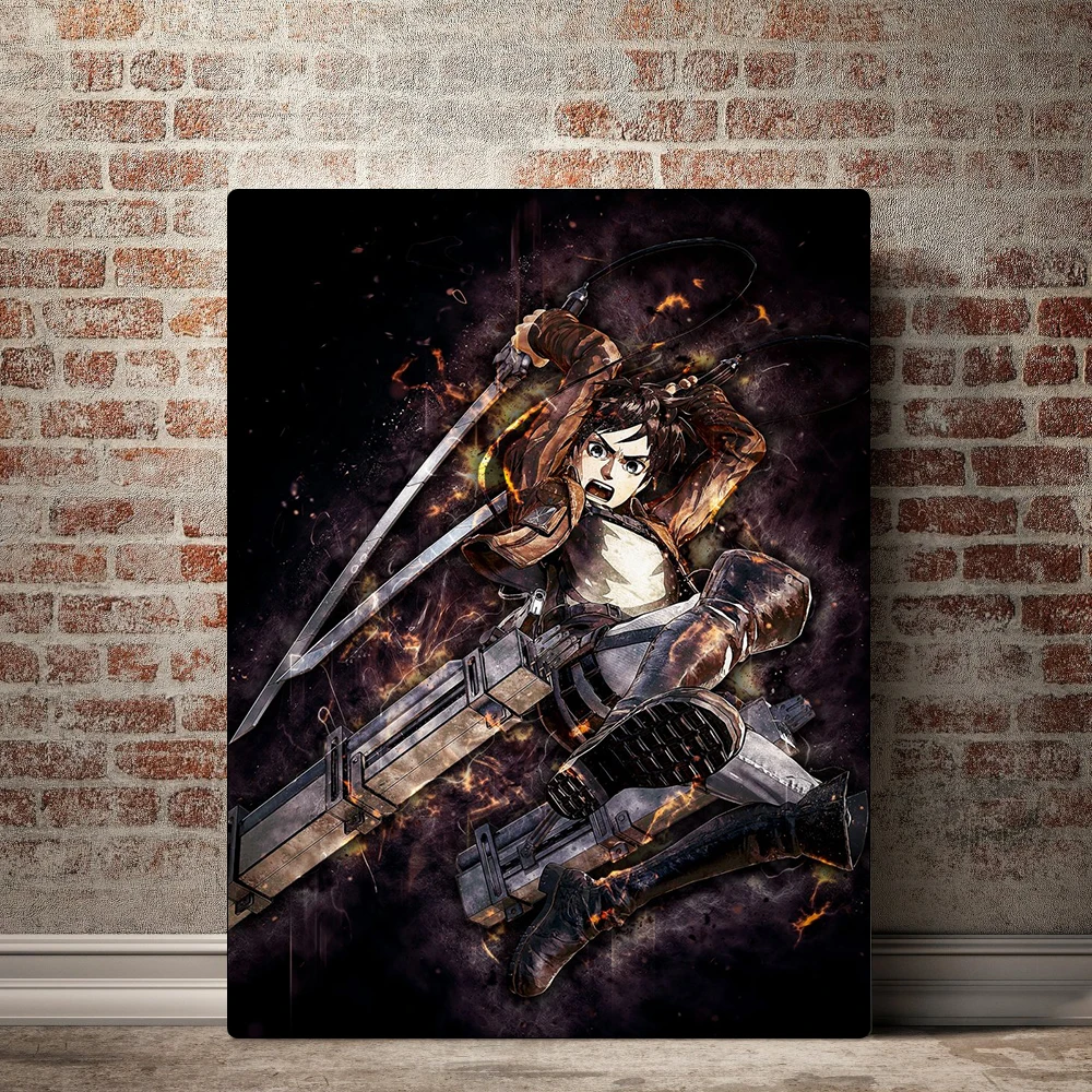 

HD Prints Attack on Titan Canvas Painting Wall Art Eren Jaeger Poster Bedroom Home Decor Japanese Anime Role Modular Pictures