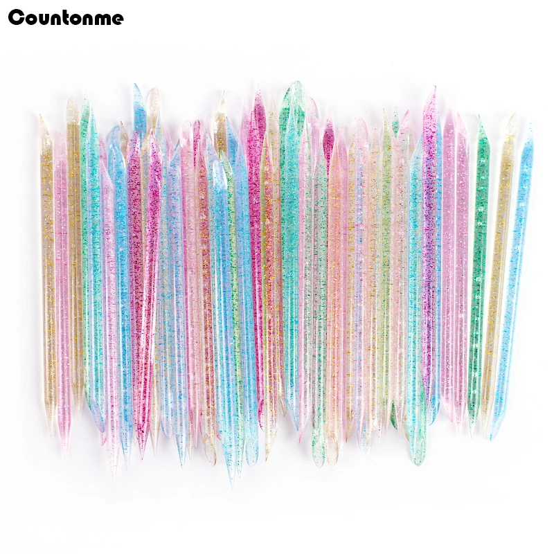 

500 Pcs Crystal Sticks 9.5cm Dual-end Cuticle Pusher Dead Skin Remover Reusable Pusher Pedicure Nail Care Tools For Manicure