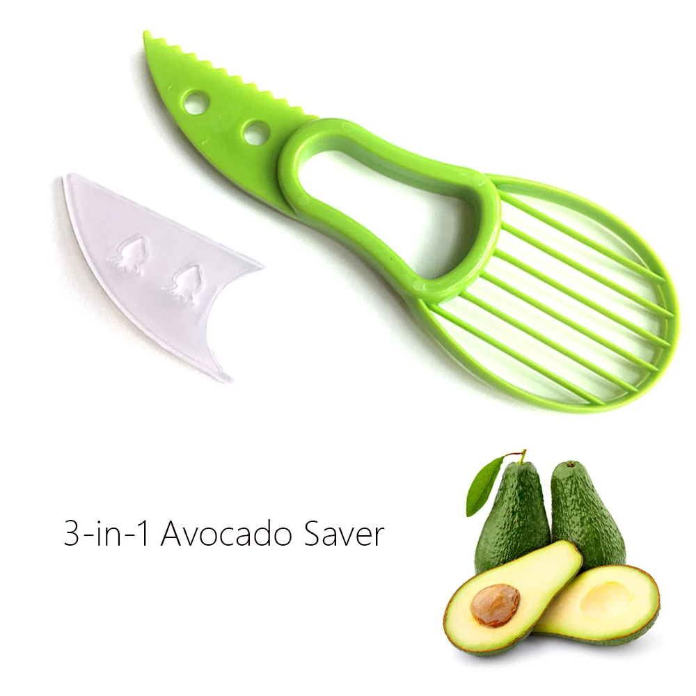 3-In-1 Avocado Slicer Shea Corer Boter Fruit Peeler Cutter Pulp Separator Plastic Mes Keuken Groente Gereedschap thuis Accessoire