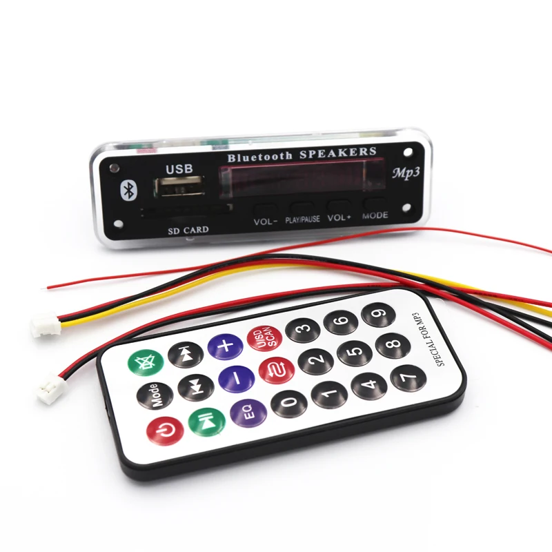 Car WMA Bluetooth 5.0 MP3 Decoder USB Power Supply DC 12V TF FM Radio Audio Board USB MP3 Player For Car Remote Music Speaker