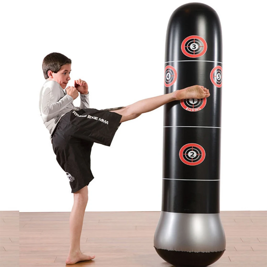 Inflatable Punching Bag PVC Boxing Bag Adults Kids Tumbler Sandbag Boxing Training Stress Relieving Sandbag