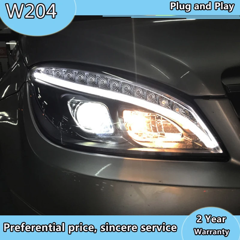 

Car Styling Head Lamp for W204 LED Headlights 2007-2010 C300 C260 Headlight LED DRL Hid Auto Accessories