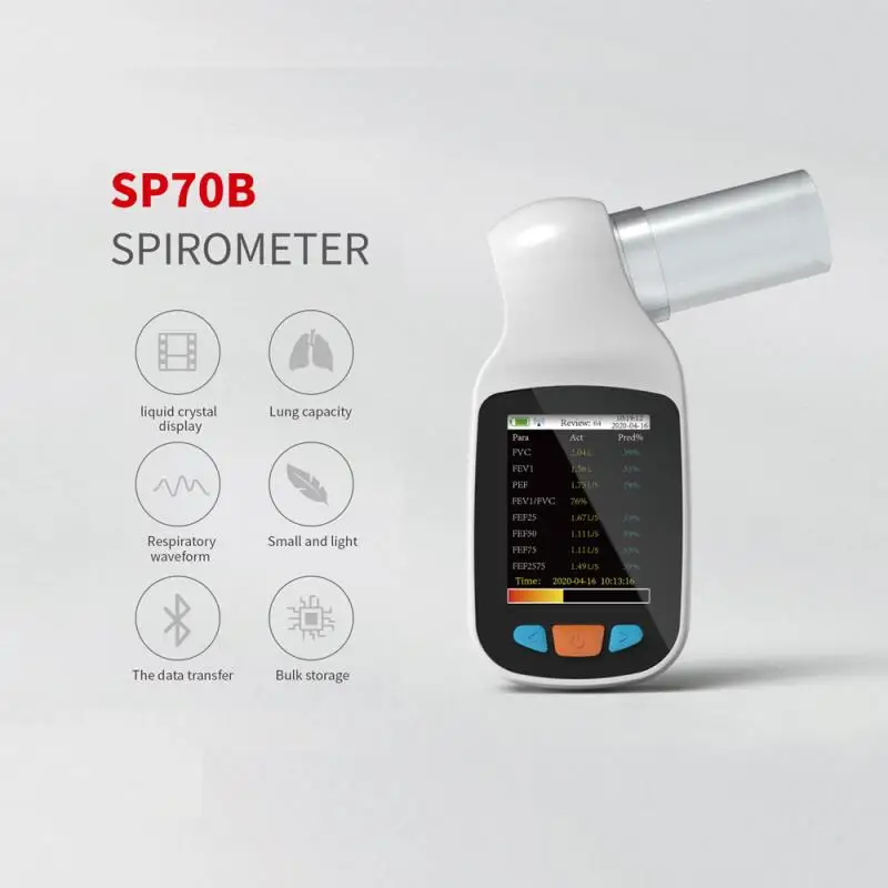 

Contec NEWEST Spirometer Handheld Digital Peak Flow Meter Lung Volume function Bluetooth Tester + FREE Mouthpiece