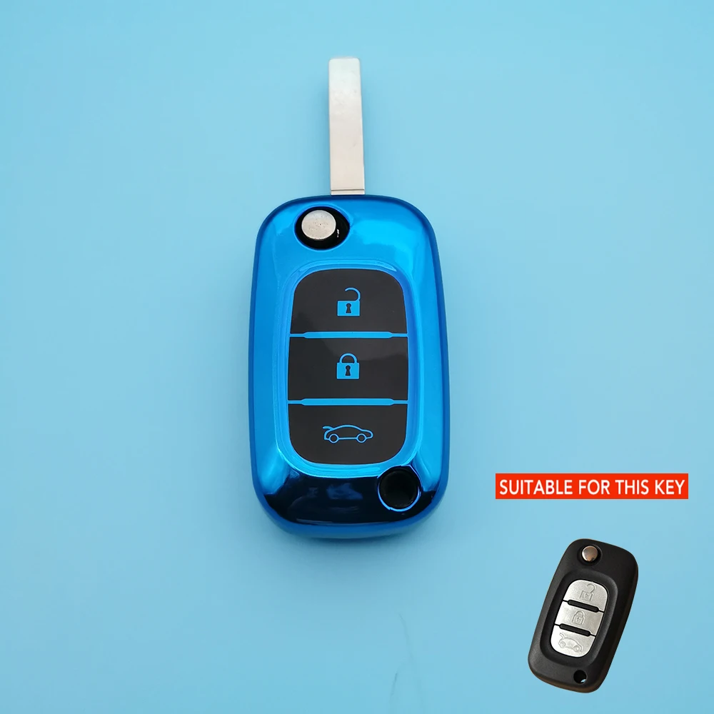 3 Button Flip Key Bag TPU Remote Control Keychain Car Key Cover Case For LADA Sedan Largus Kalina Granta / Vesta  Accessories