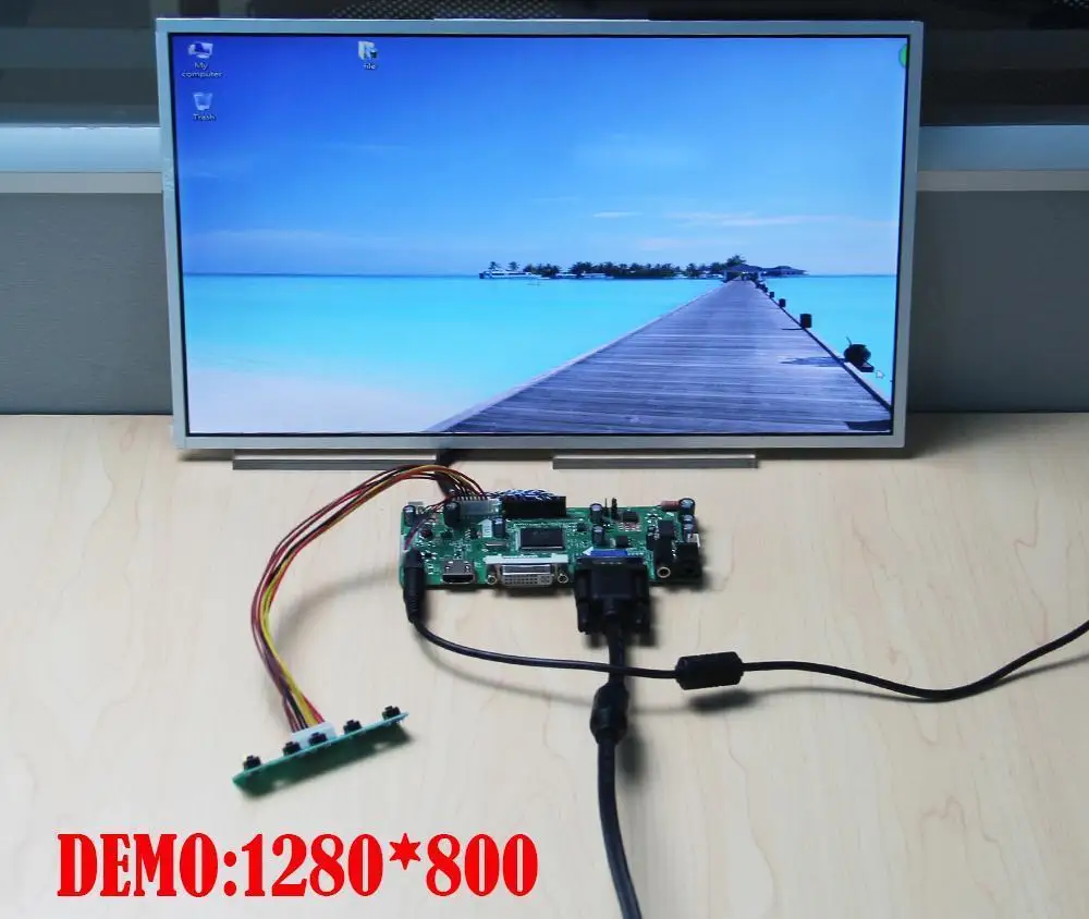 M.NT68676 Kit de placa controladora de tarjeta LCD, VGA, LED, compatible con HDMI, DVI, bricolaje, para monitor de pantalla LTN156AT24, 1366x768, 15,6"