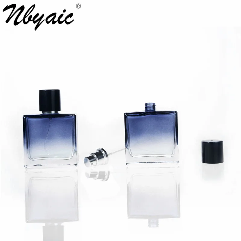 Nbyaic 50pcs perfume bottle, 50ml empty bottle, high-grade blue glass spray bottle, perfume bottle, empty bottle.