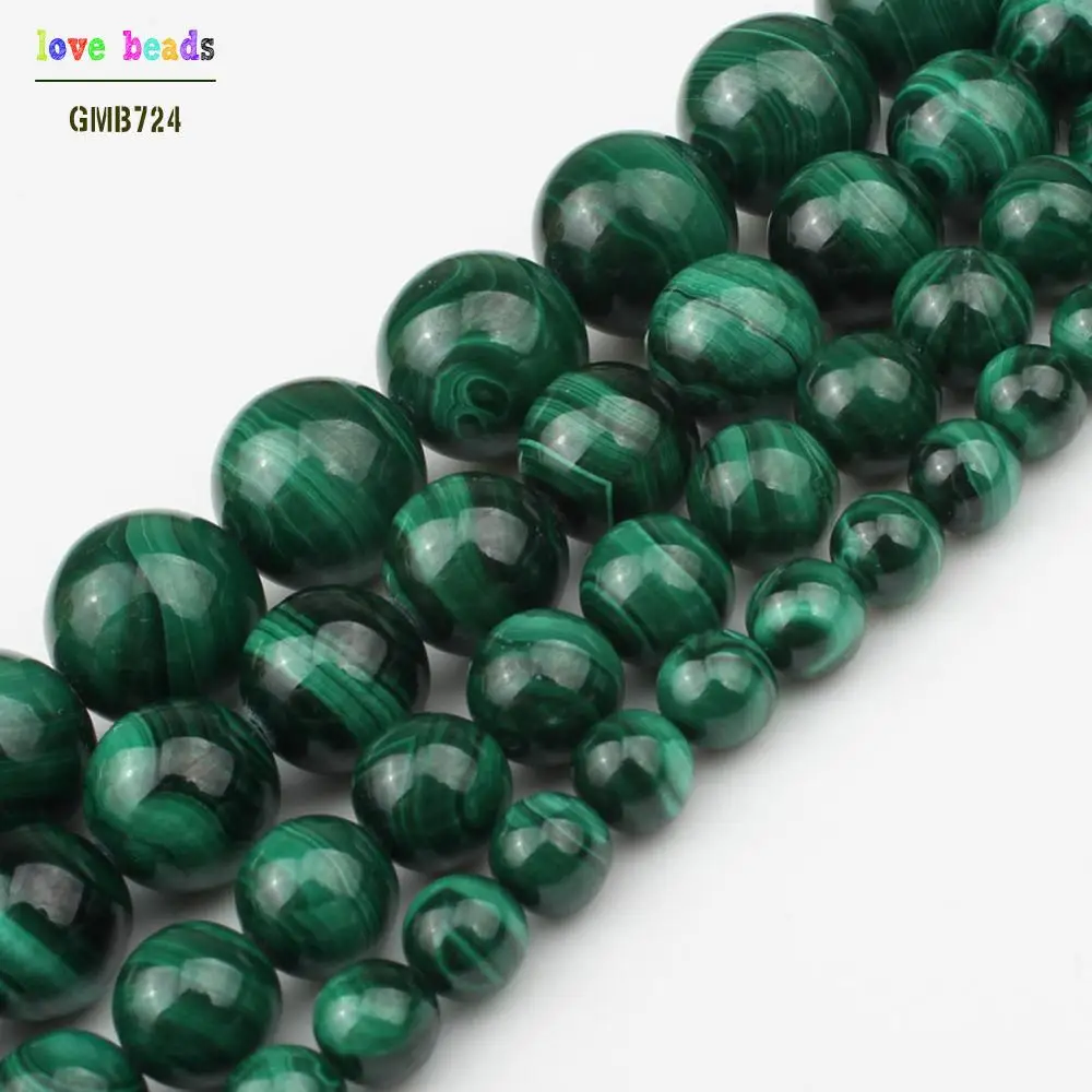 6/8/10/12mm Natural Genuine Green Malachite  Beads DIY Beads for Jewellery Making 7.5 Inch Bracelets for Women Making a necklace