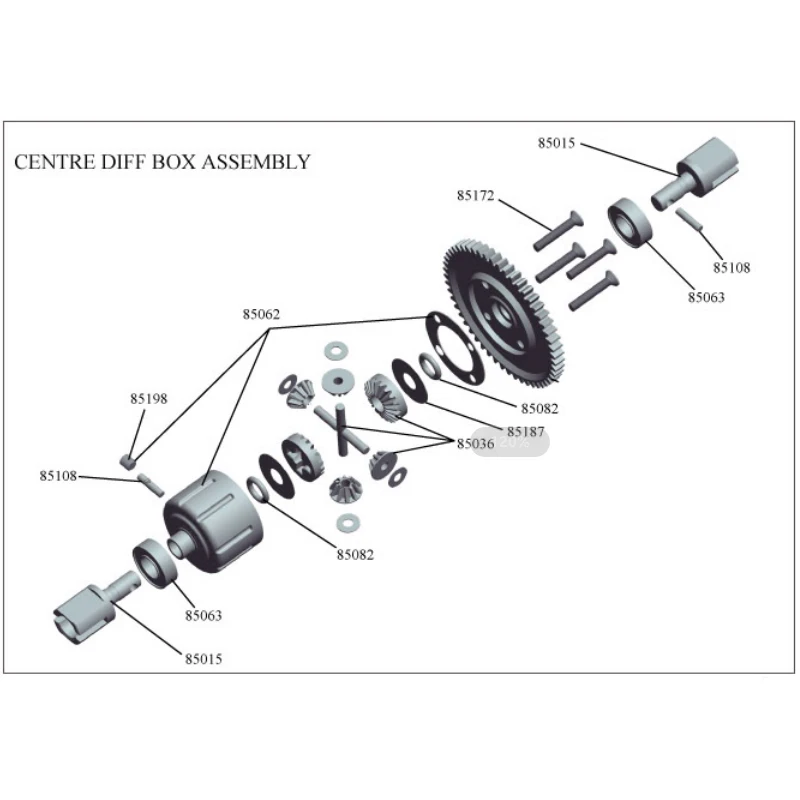 Rc Car Parts 85282 Centre Diff BoxSet for VRX Racing /Riverhobby VRX-2/VRX-2E/RH802/812 Buggy