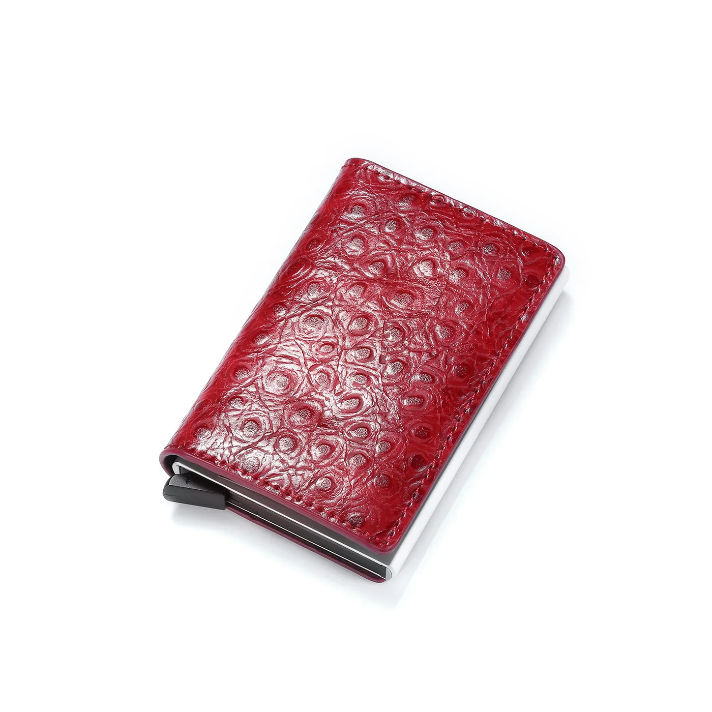 

Rfid Men Id Credit Card Holder Wallet Leather Metal Aluminum Commercial Bank Card Box Credit Card Holder Men's Gift