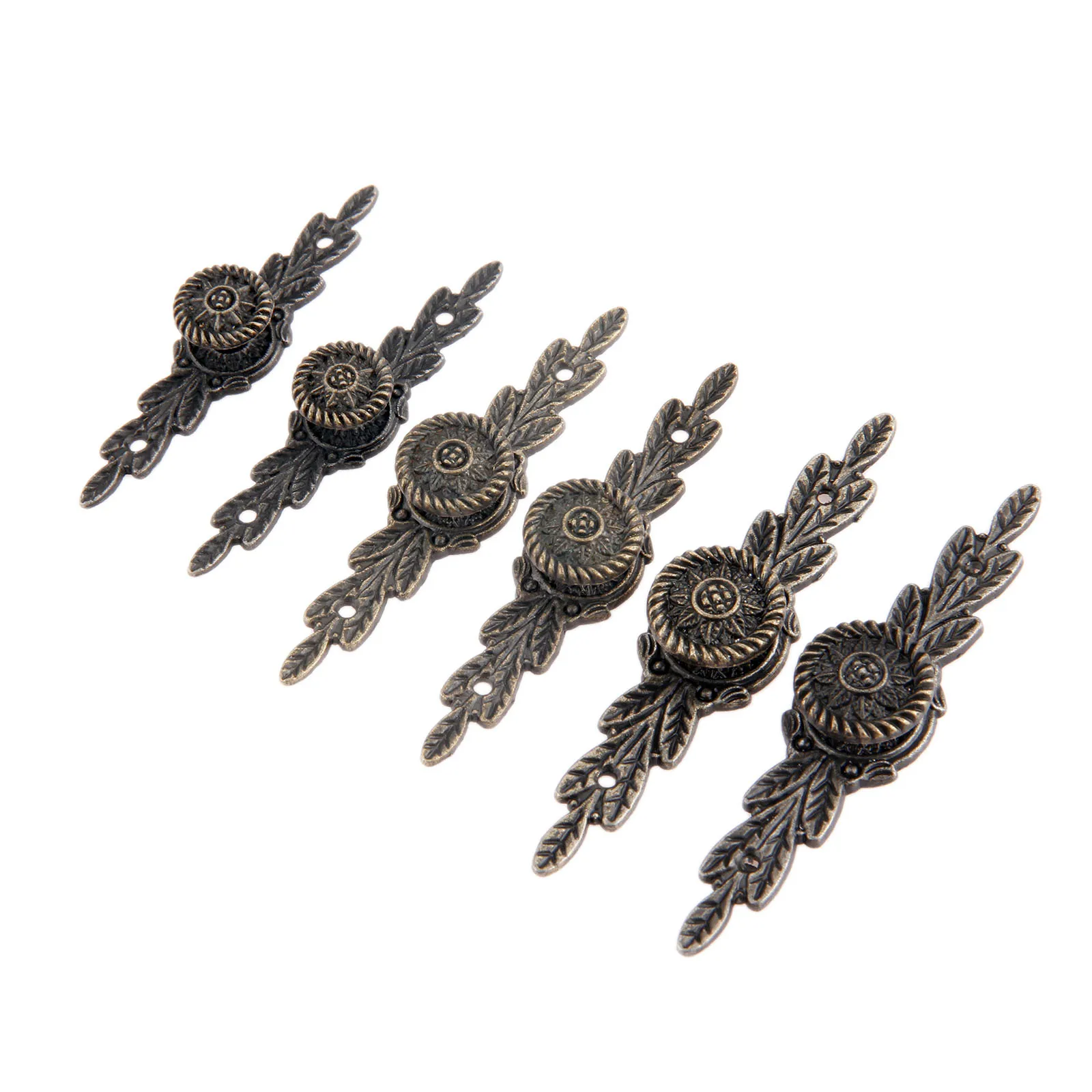 2Pcs Antique Bronze European Flower Furniture Knobs & Handles Kitchen Doors Drawer Wardrobe Cabinet Pulls Handle Wooden Box Knob