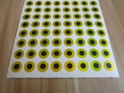 2D Flat Paper Eyes Chartreuse FishingLure Eyes Stick-On 3mm 4mm 5mm 6mm 7mm 8mm 9mm 10mm 12mm 13mm 14mm 15mm 16mm 18mm 19mm 20mm