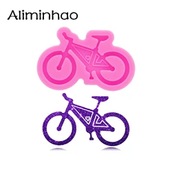 DY1049 Brilhante Mini Bicicleta Bicicleta Chaveiro, Silicone Resina Mold, Crafting Mold, Fazendo com Epóxi para Jóias, Molde para Chocolate