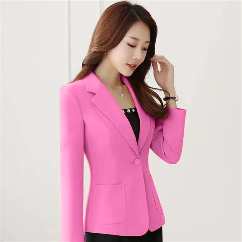 Primavera outono feminino blazer elegante moda senhora blazers casaco ternos feminino escritório curto jaqueta formal terno topos outerwear feminino