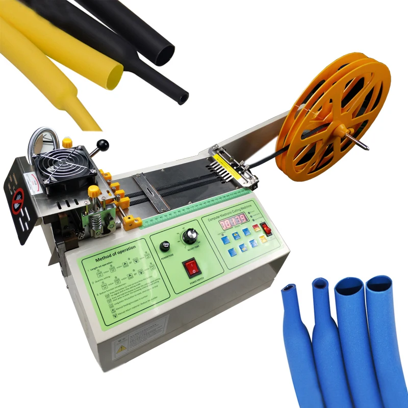 HS-T100 Automatic Cutting Machine Heat Shrink Tube Cutting PVC Rubber Plastic Hose Braided Sleeve Cutting Machine