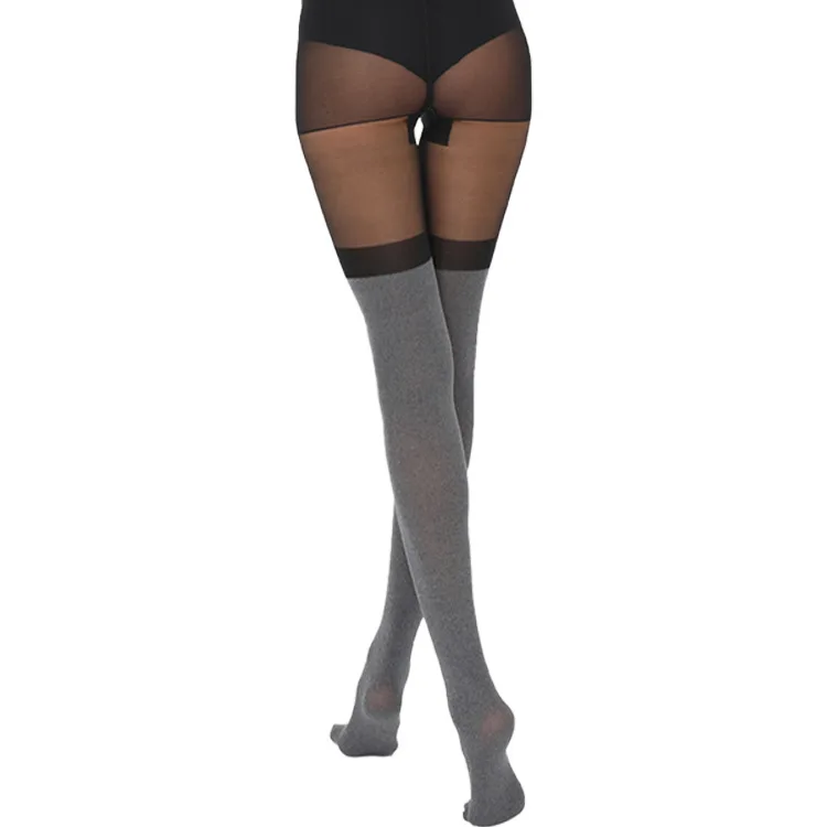 KASURE Women sexy Tight Pantyhose Spring Summer Shinny Women Nightclubs Sexy Black Tinted Sheer False High Stocking Pantyhose