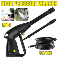 High Pressure Power Washer Spray Nozzle Adjust Water Guns Lance/ 5/10M Washer Extension Jet Hose M22XM14 Connector Replacement