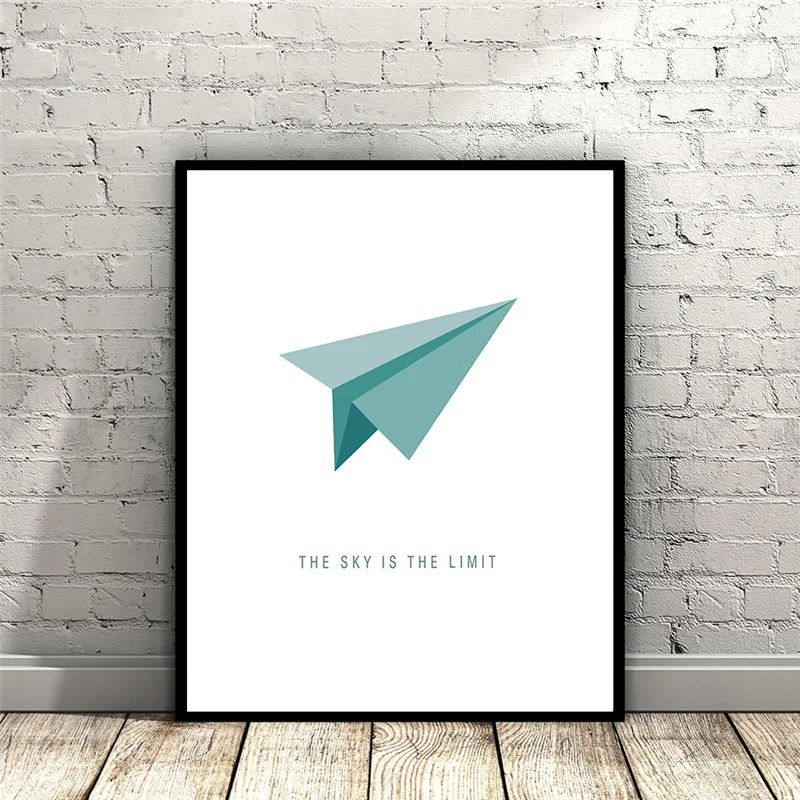 Abstrakte Papier Flugzeug Moderne Minimalismus Kunst Bild Nordic Leinwand Malerei Wand Druck Bild Für Schlafzimmer Büro Home Decor Poster