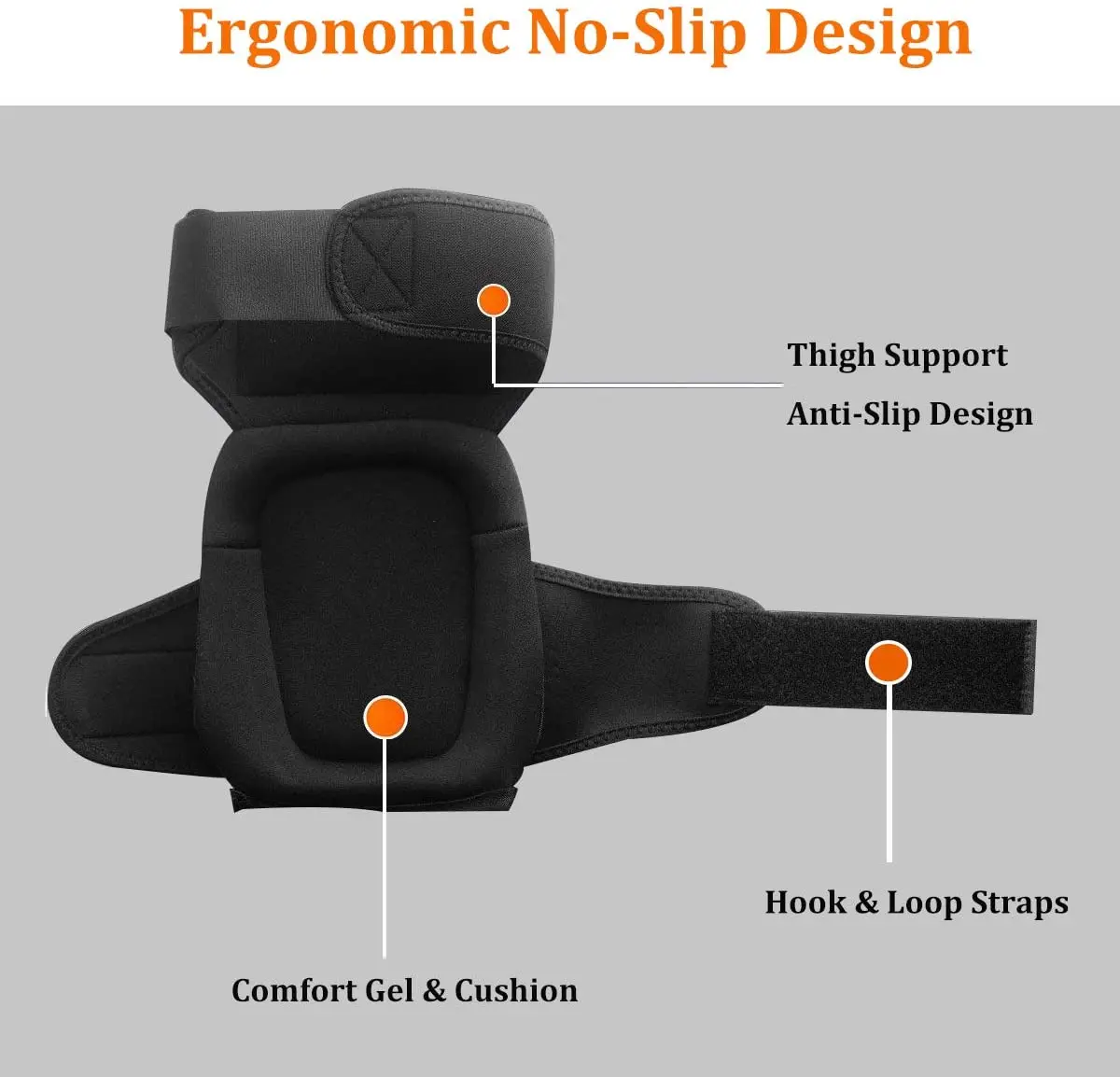 Knee Pads for Work with Heavy Duty Foam Padding, Comfortable Gel Cushion and Strong Double Straps for Construction, Flooring