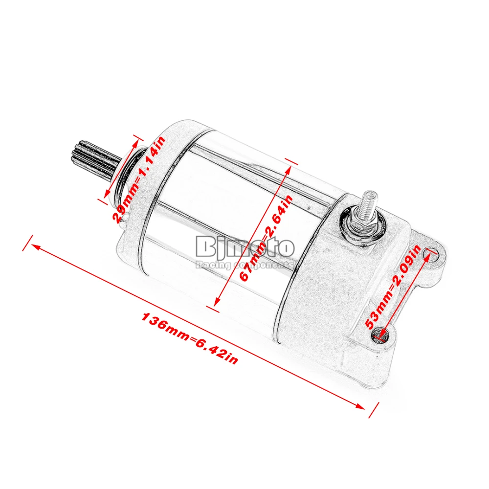 Anlasser für Honda XR125 XR125L CG125M CRF230F SL230 FTR223 CB400SS XR400L TRX400EX Sportrax 400 EX TRX400X – Detail 2
