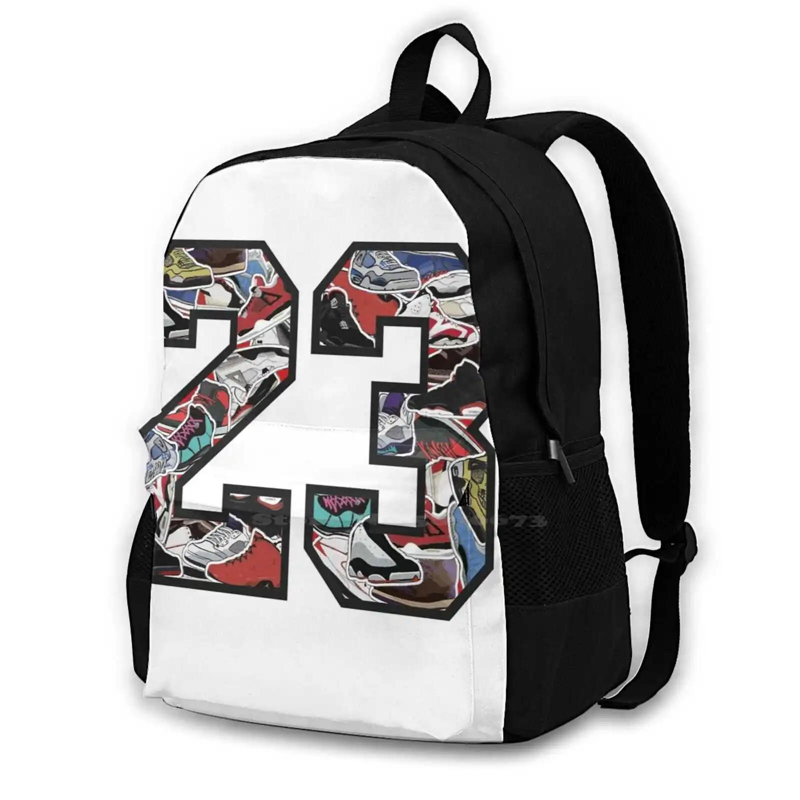 The Only One 23... Teen College Student Backpack Pattern Design Bags 23 Basket Sport Number