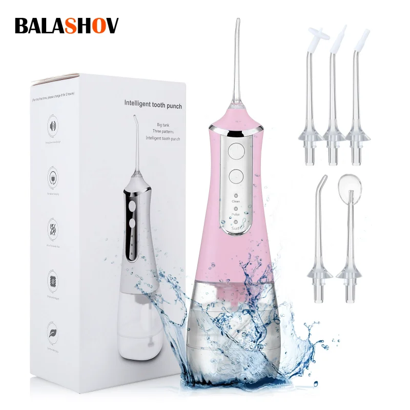 

Oral Irrigator Dental Waterproof Teeth Cleaner USB Rechargeable Water Flosser Portable 300ml Waterpulse Electric Dental Wash