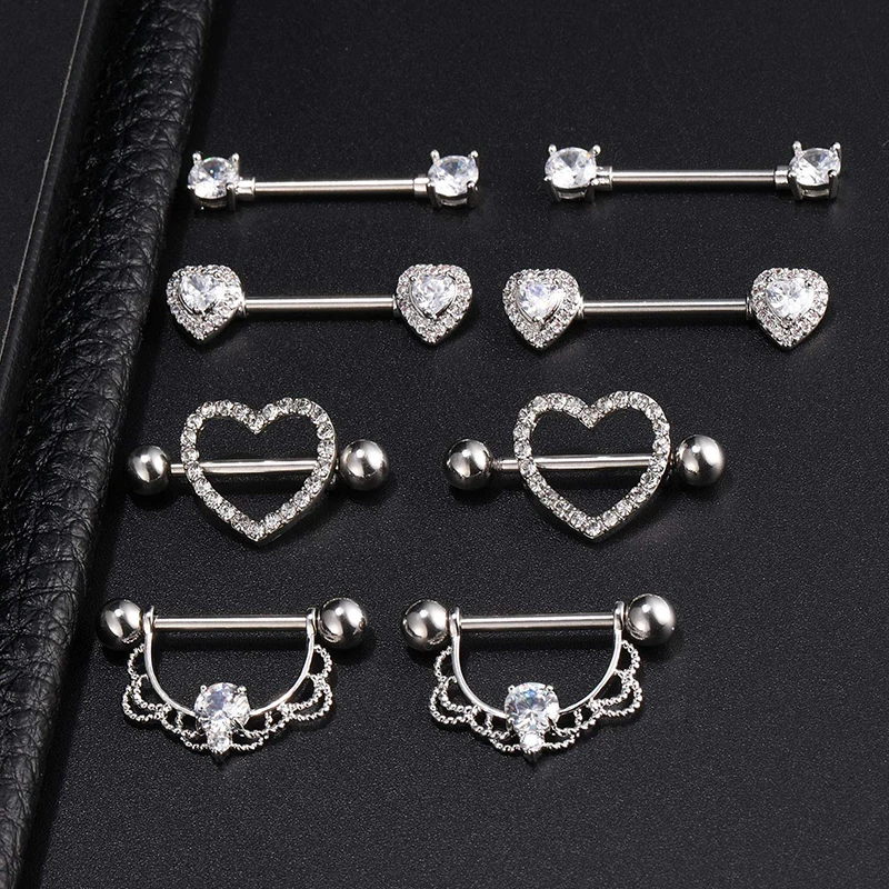 14G Edelstahl Nippelpiercing Set Nippelringe Barbell Pack Rote Kirsche Kuchen Nippel Schmuck Bulk Kristall Nippelpiercings – Detail 25