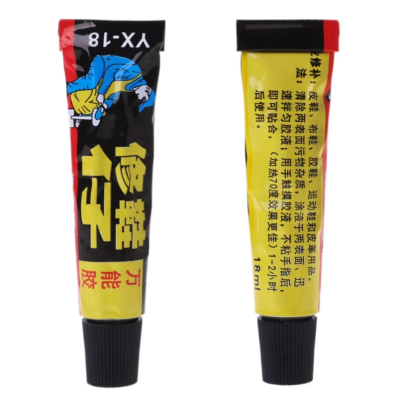 Colla per riparazione Super adesiva da 18ml per scarpe in pelle di gomma tubo di tela forte legame