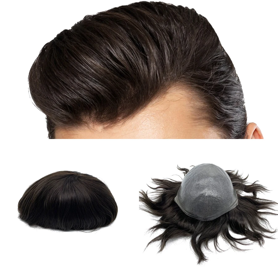 Best Quality Invisible Hairline Thin Skin Base human Hair System Toupee