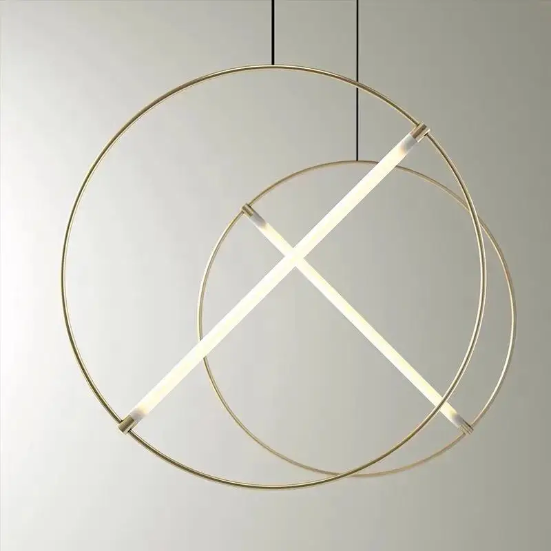 Postmodern Light Luxury Creative Circle Lamp Restaurant Living Room Hotel Clothing Shop Cafe Designer