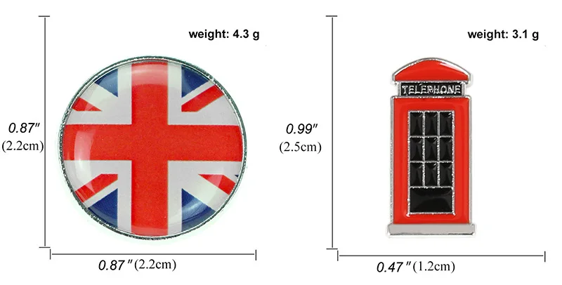 British flag brooch Personality creative building pins Cartoon Big Ben telephone booth badge accessories Gifts for friends