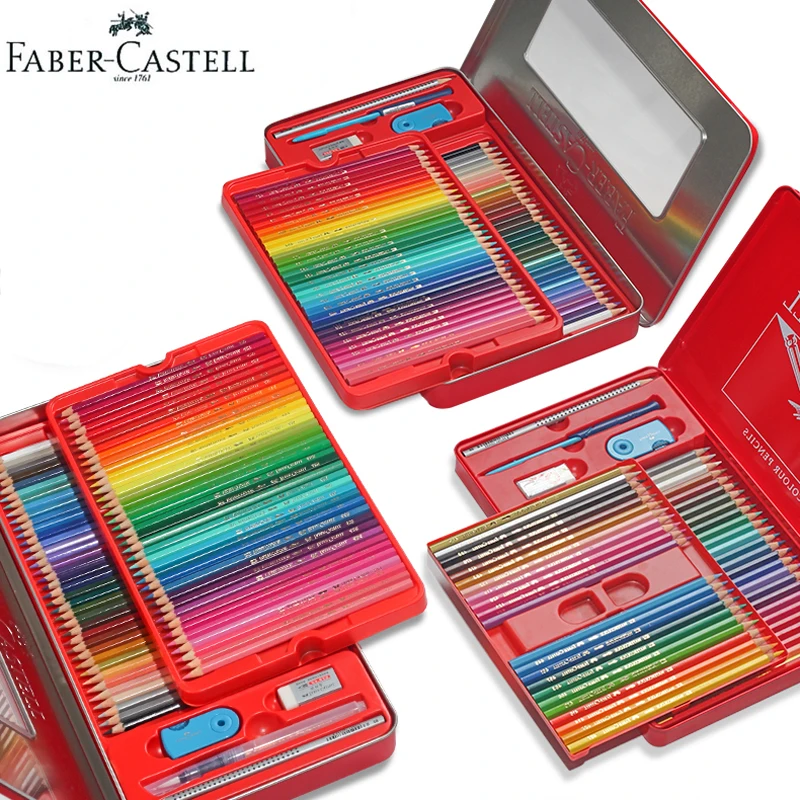 

Faber Castell Watercolor Pencils 24/36/48/60/72 Tin Set Water-soluble Premier Colored Pencil Aquarell Soft Paint Wooden Crayons