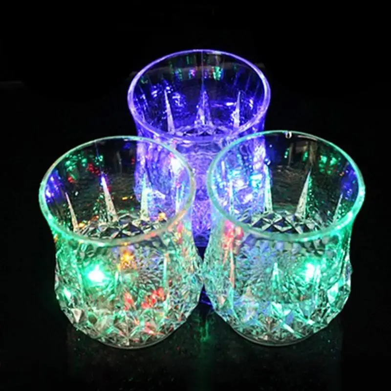 Colorful LED Glowing Wine Whisky Cup Flash Light Glass Mug Bar Party Beverage Night Drink Cup