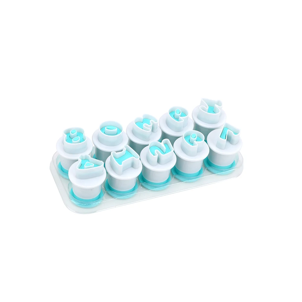10 26 pcs/set Capital Letters Fondant Cake Mold Upper & Lowercase Alphabet Cookie Cutter Plastic Plunger Cutter Cookie Mould
