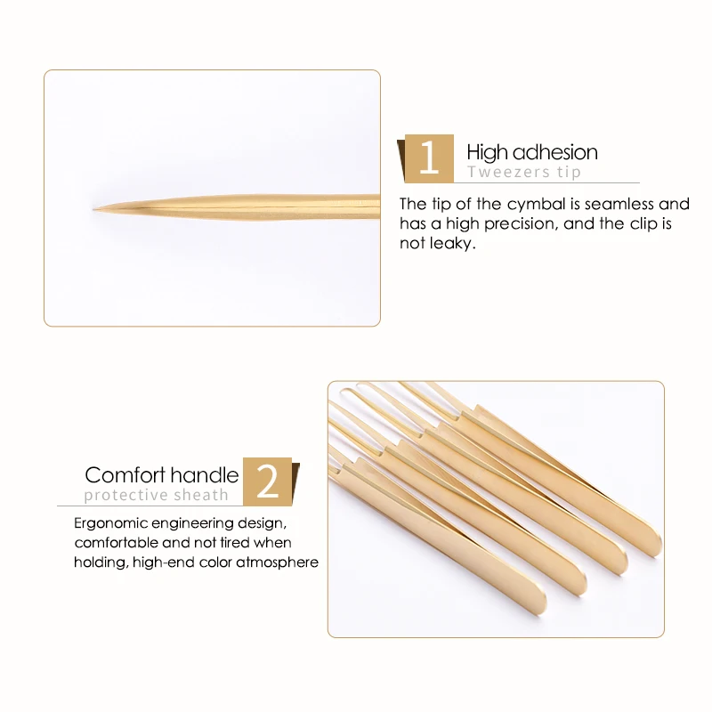 5pcs volume eyelash and volume lash tweezers professional high precision stainless steel lash tweezers eyelash extension pincet