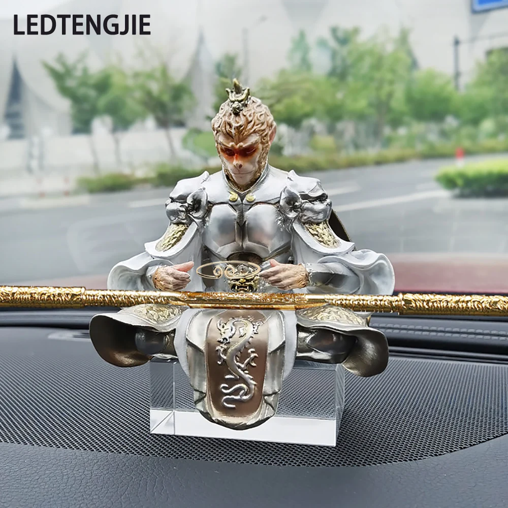 LEDTENGJIE Car Decoration Doufo Creative Gift Car Qitian Dasheng Monkey King Ornaments Interior Decoration Crafts