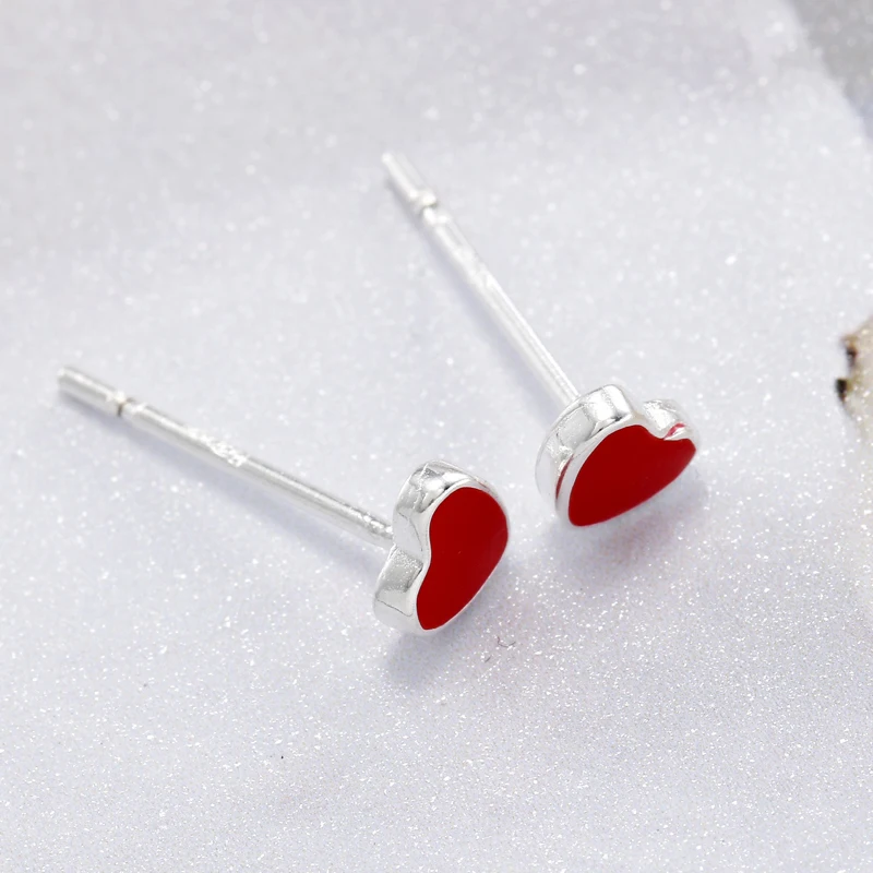 REETI 925 Sterling Silver Red H  Stud Earrings For Women 2018 New Trend Personality Lady Fashion Jewelry
