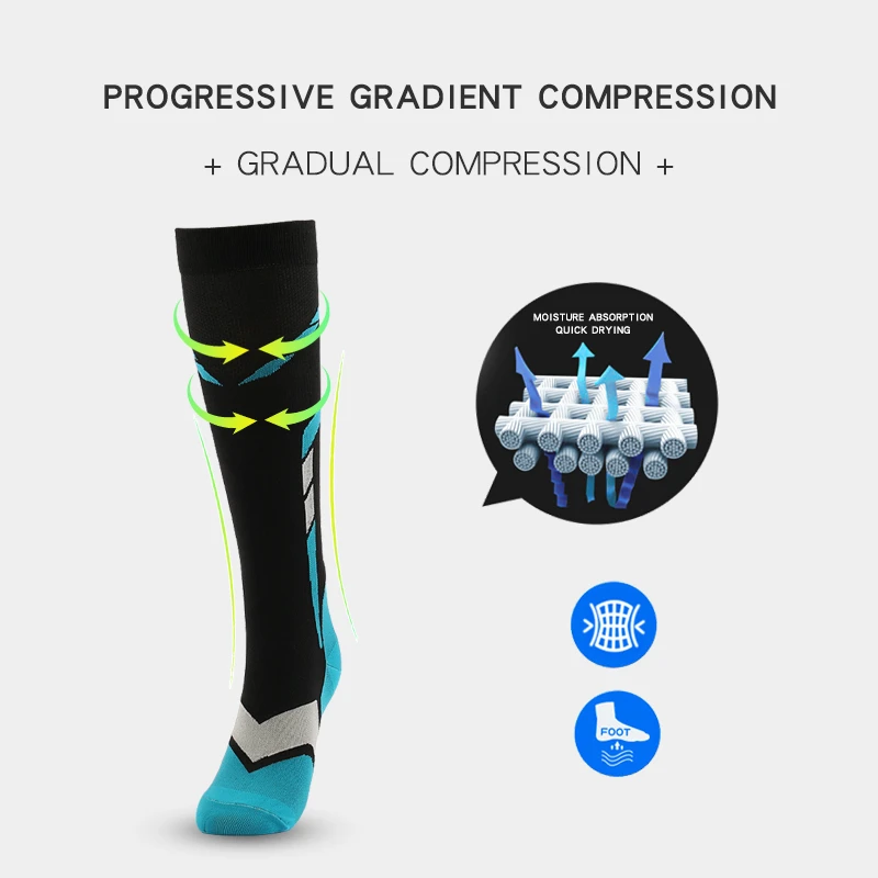 New Compression Stockings Sport Long Socks Pack Unisex Sports Socks Lot Prevent Varicose Veins Nurse Socks Football Running Gym